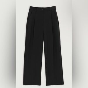 NWT Oak + Fort Straight Leg Trouser Black Pleated High Rise Work Pants Sz 2